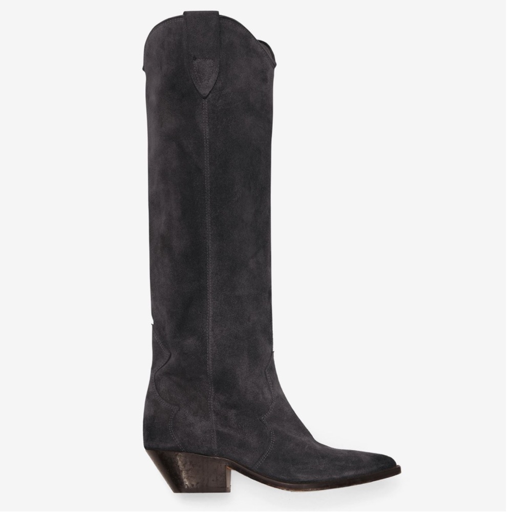 Isabel Marant knee high black suede cowboy boots. Made in Portugal Size 37 (6.5)